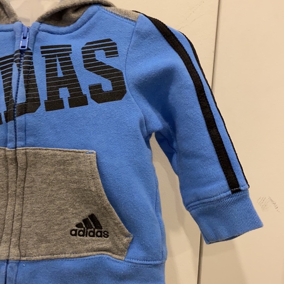 adidas Grey, Baby Blue & Black Sweatsuit - Picture 4 of 9